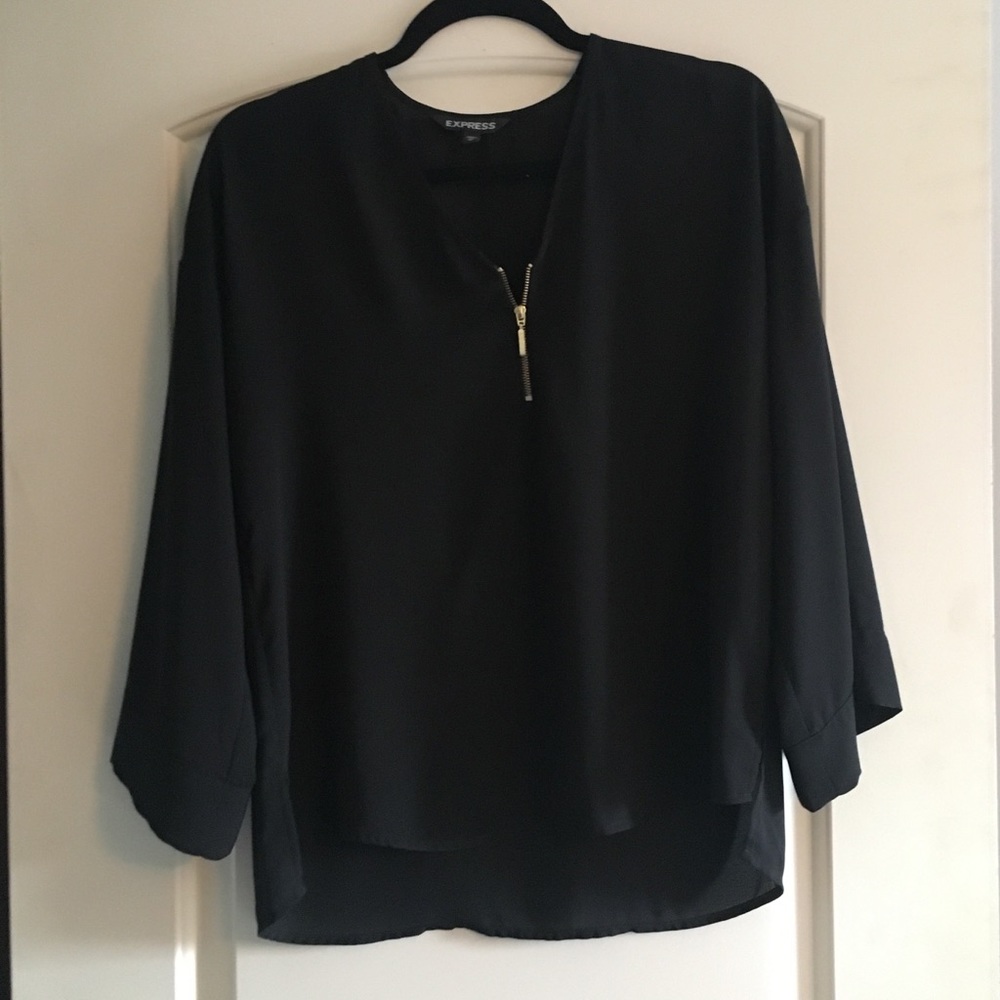 Express Black Bell Sleeve Blouse